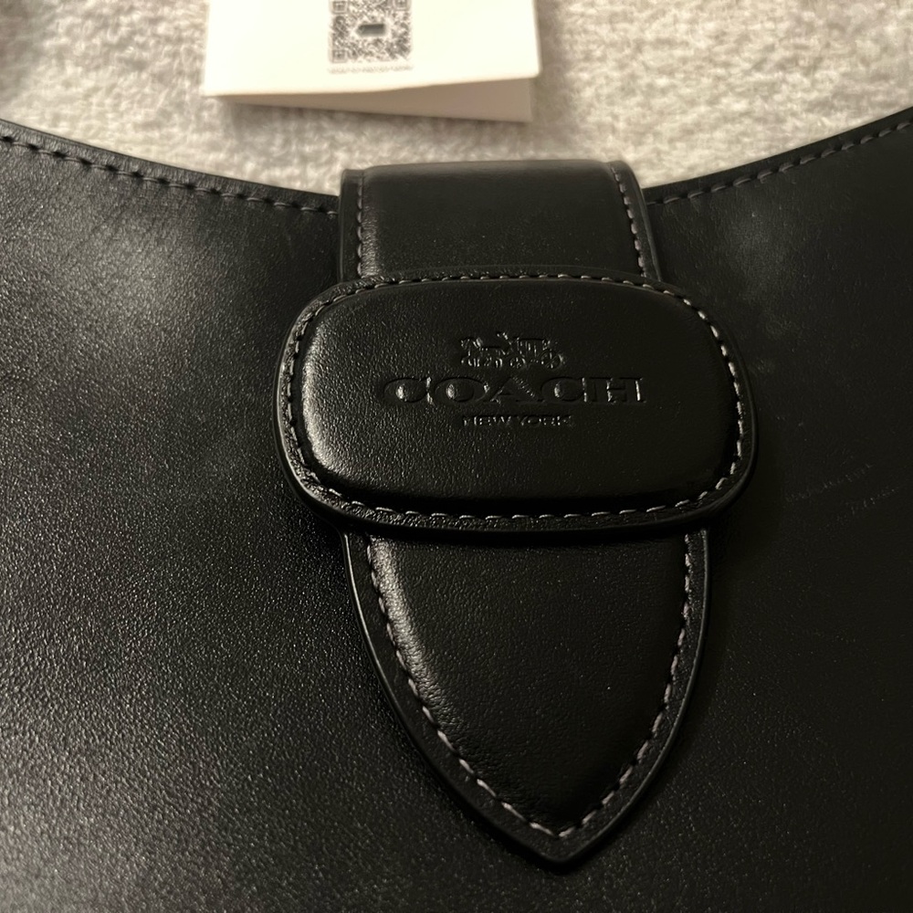Coach Eliza Black Leather Shoulder Bag - Picture 4 of 15